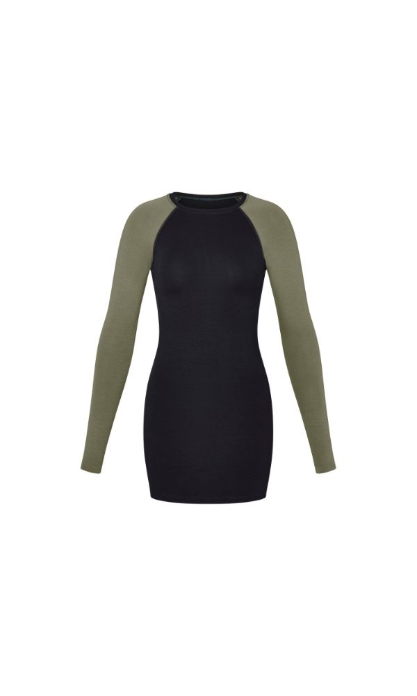 Raglan Mini Dress Moss - Midnight