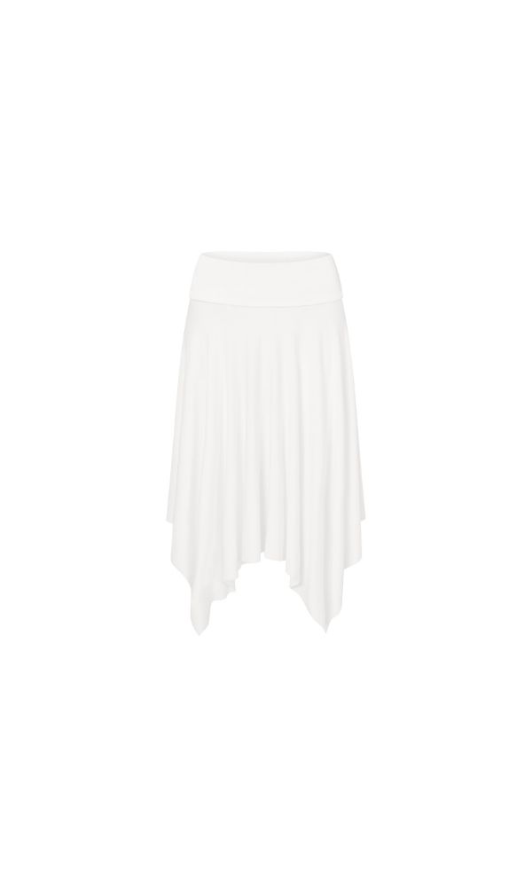 Asymmetric Fold Over Skirt - White